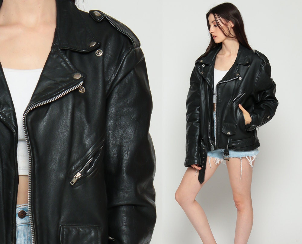 Black Leather Jacket 80s Biker Motorcycle Moto For S And Promotions Follow Us Here Instagram Exile Facebook Com Black Leather Jacket