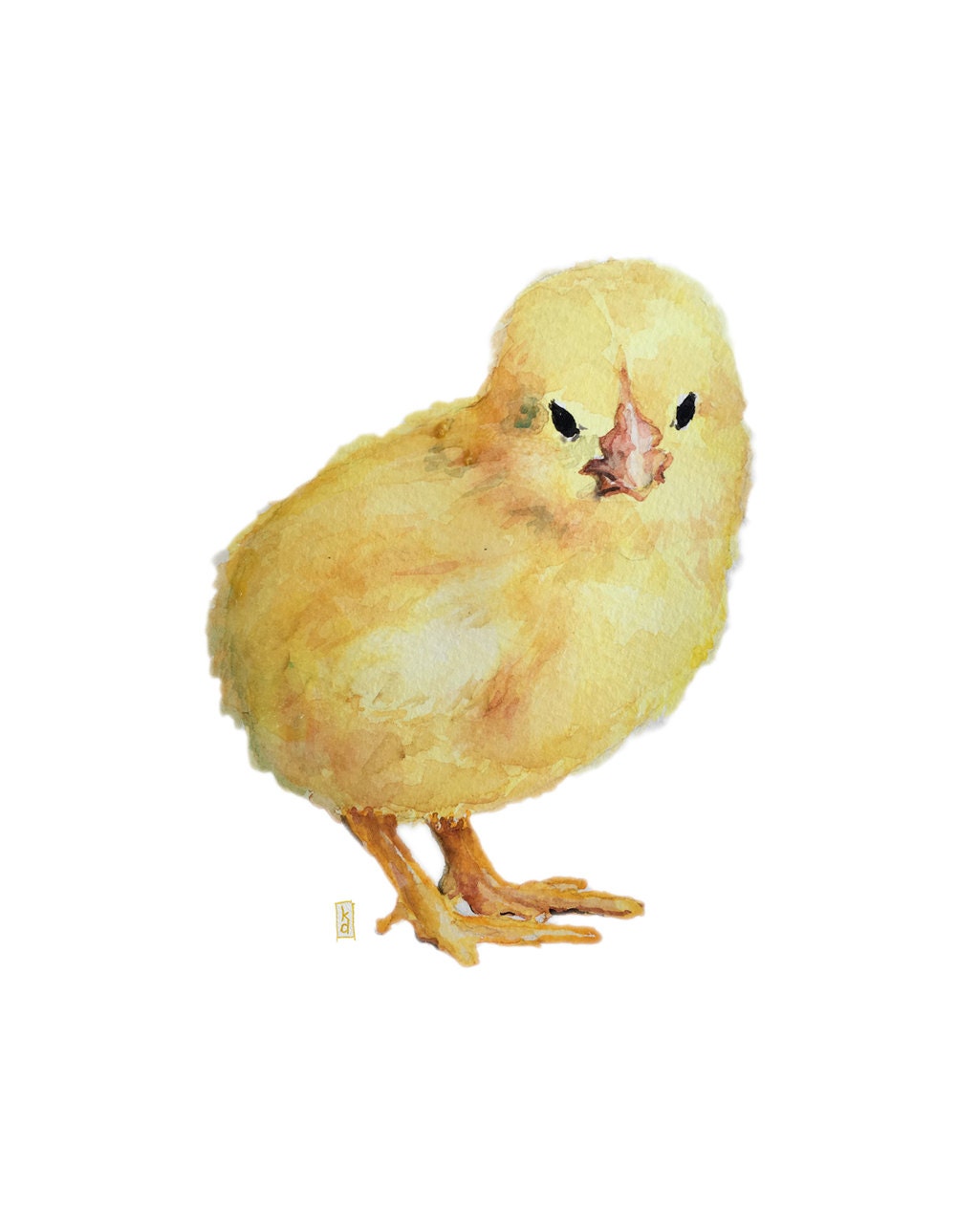 Baby chick nursery art print for children chicken farm