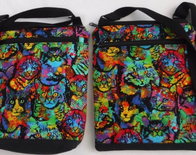 New - Paint Splattered Cats cross body/tablet cross body bag