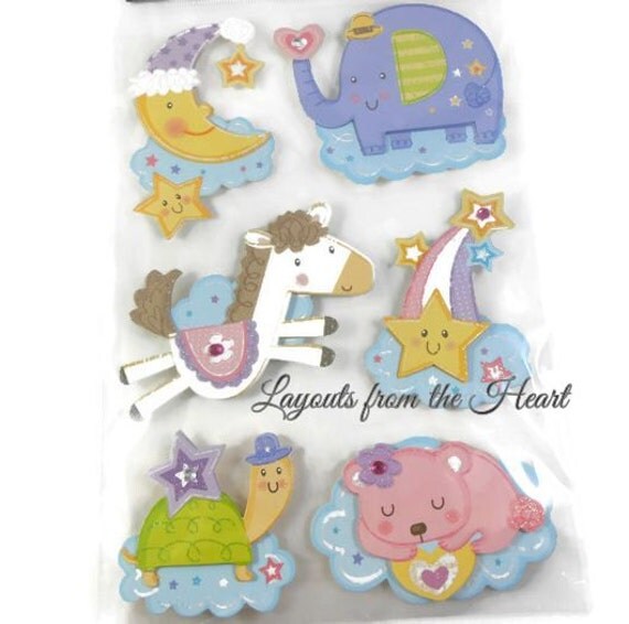 Baby themed embellishments scrapbooking by LayoutsFromTheHeart