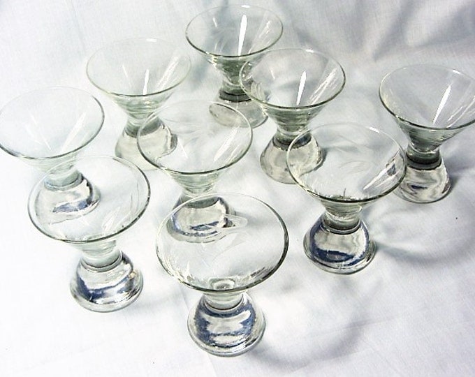 Vintage Barware Shooters, Clear Glass Shot Glasses, Cocktail glassware, Liquor Glasses, Retro Drinking Barware Glasses, Drinkware