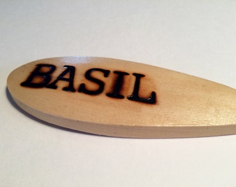 BASIL-Wooden Spoon Plant Marker
