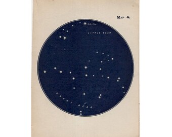 1910 mini constellation figures original antique celestial astronomy print - map 4
