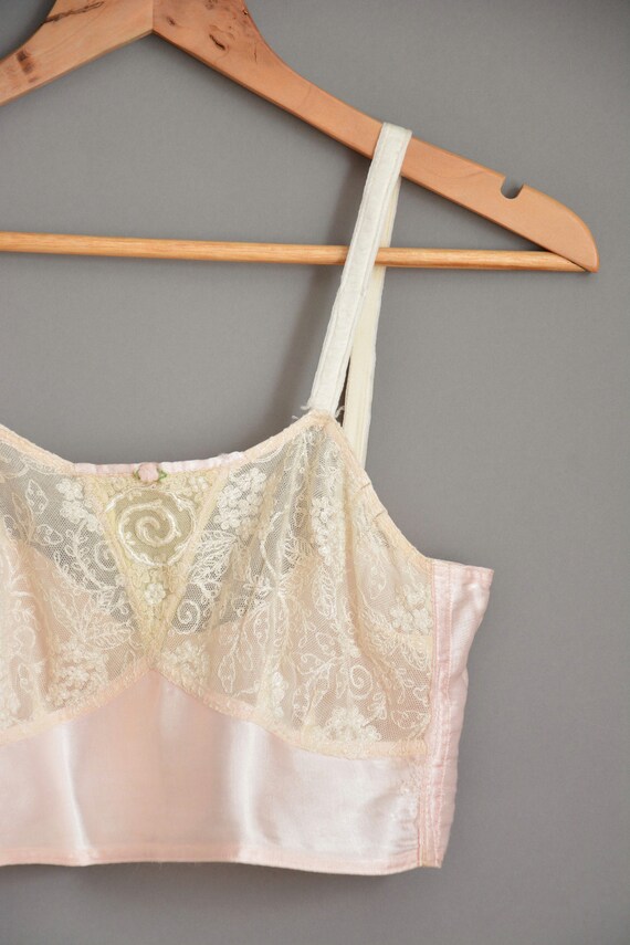 20s antique pink silk bra / vintage 1920s bra by simplicityisbliss