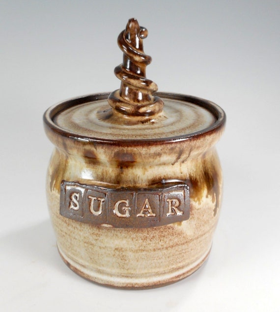 Ceramic sugar bowl pottery sugar storage jar stoneware sugar