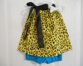 Pebbles Costume yellow size 0-3 months through size 3 includes bone and with or without crochet headband ships priority mail