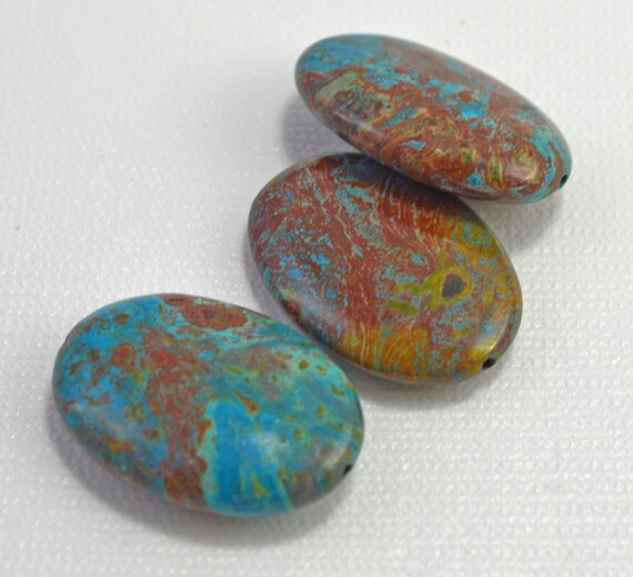 Blue Sky Jasper drilled 25x35mm 1870