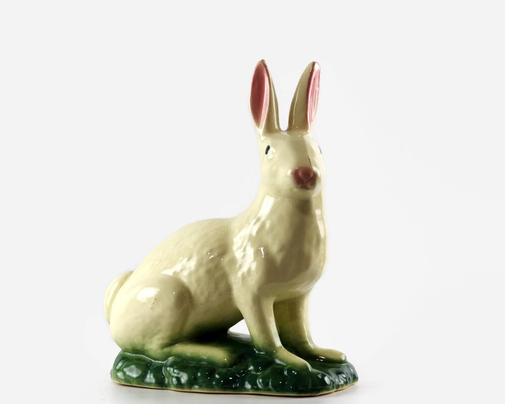 white rabbit garden ornament