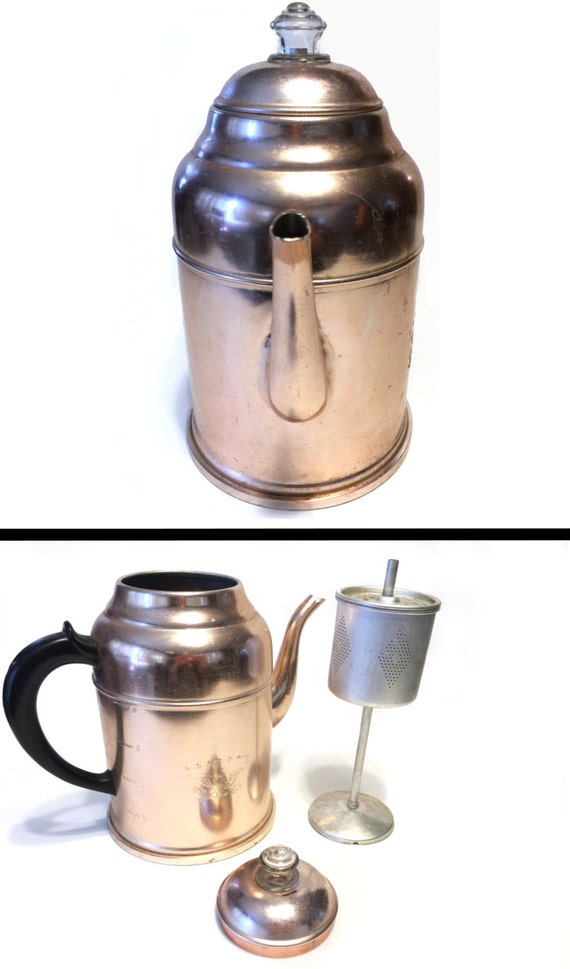 Vintage Stove Top Percolator Copper Colored Percolator