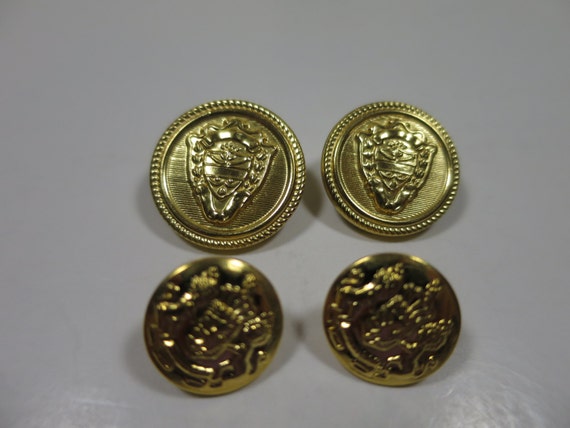 4 Brass Buttons Shield Buttons Jacket Replacement Buttons