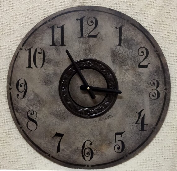 18 Inch LARGE Classic WALL CLOCK with Dark Bronze Embossed