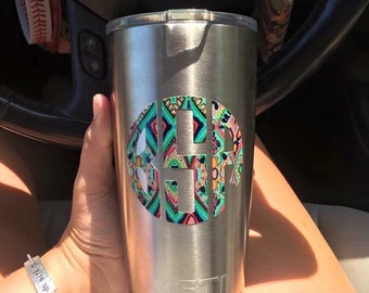 Monogrammed Yeti decal