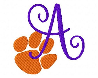 Paw Print // Tiger // Monogram Embroidery Font Design Set, Machine Embroidery Designs, Embroidery Font // Joyful Stitches