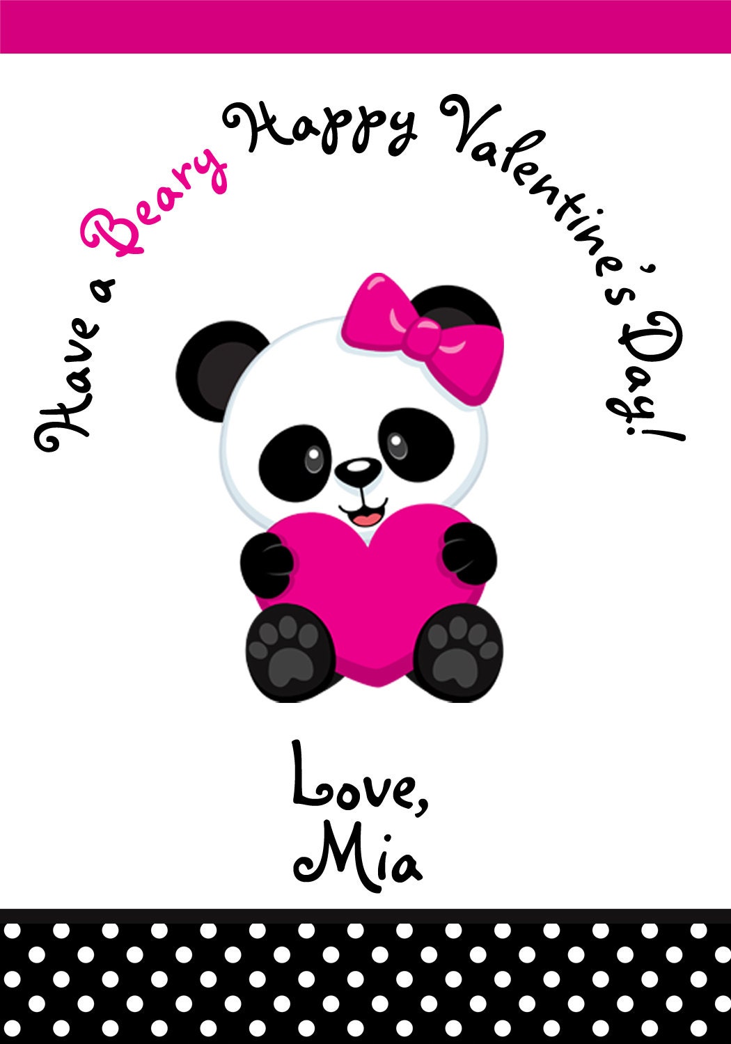 valentines panda bear