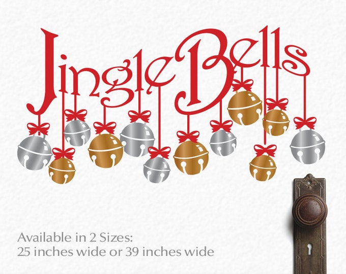 Jingle Bells Decor Wall Decal | Holiday Wall Words Decal | Holiday Decoration | Christmas Decoration | Vinyl Wall Decal | Holiday Decor