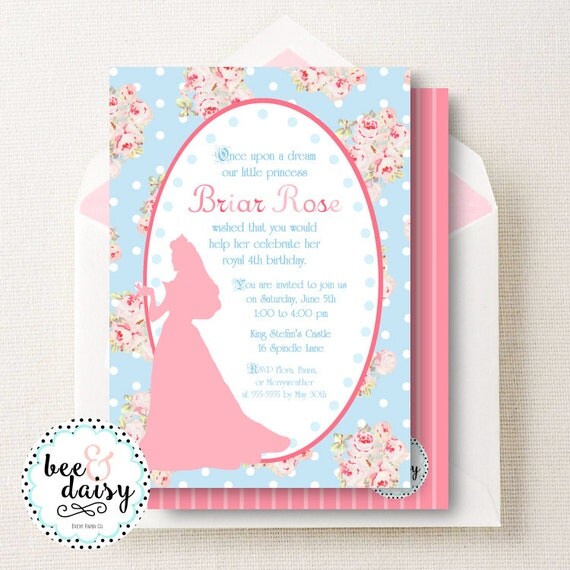 Sleeping Beauty Invitation - Sleeping Beauty Birthday Invitation ...