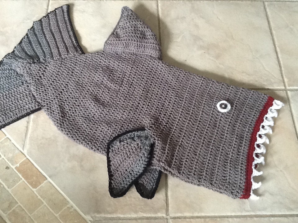 Shark Blankets Kids Shark Tail Blanket Bruce by BejeweledLady