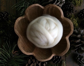 Wool for needle felting, Natural White, 1/2 ounce or 1 ounce, white wool roving craft supply for DIY needle felting projects, wool for felt