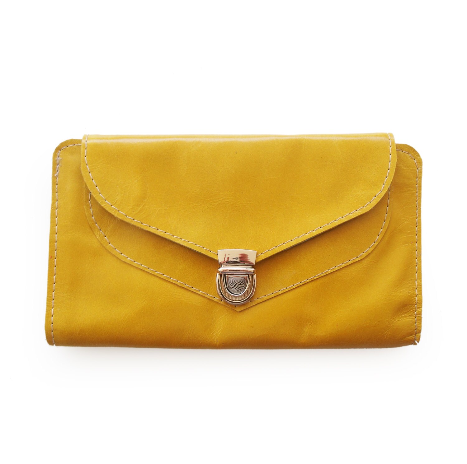 Mustard yellow wallet women's wallet leather by LiberinaBags