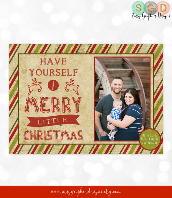 Photo Christmas Card - Family Christmas Card Happy 