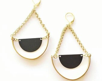 MADE TO ORDER : Black & Brass Double Cresents