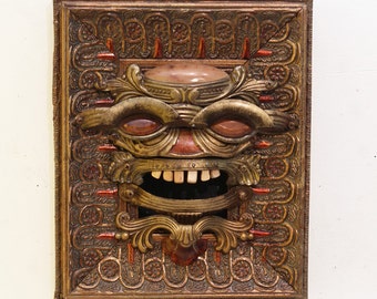 Drawer Pull Spirit Mask #3 - Steampunk Wall Art - Mask Wall Art - Recycled Wall Art