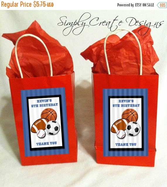 SALE Sports Theme Favor Tags 4x6 JPEG digital file personalized Il_570xn