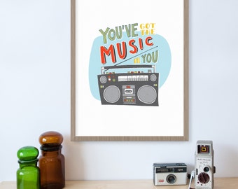 Boombox print | Etsy