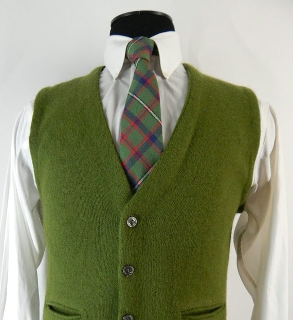 Vintage Sweater Vest Towncraft Pennys Atomic P Label 1960s