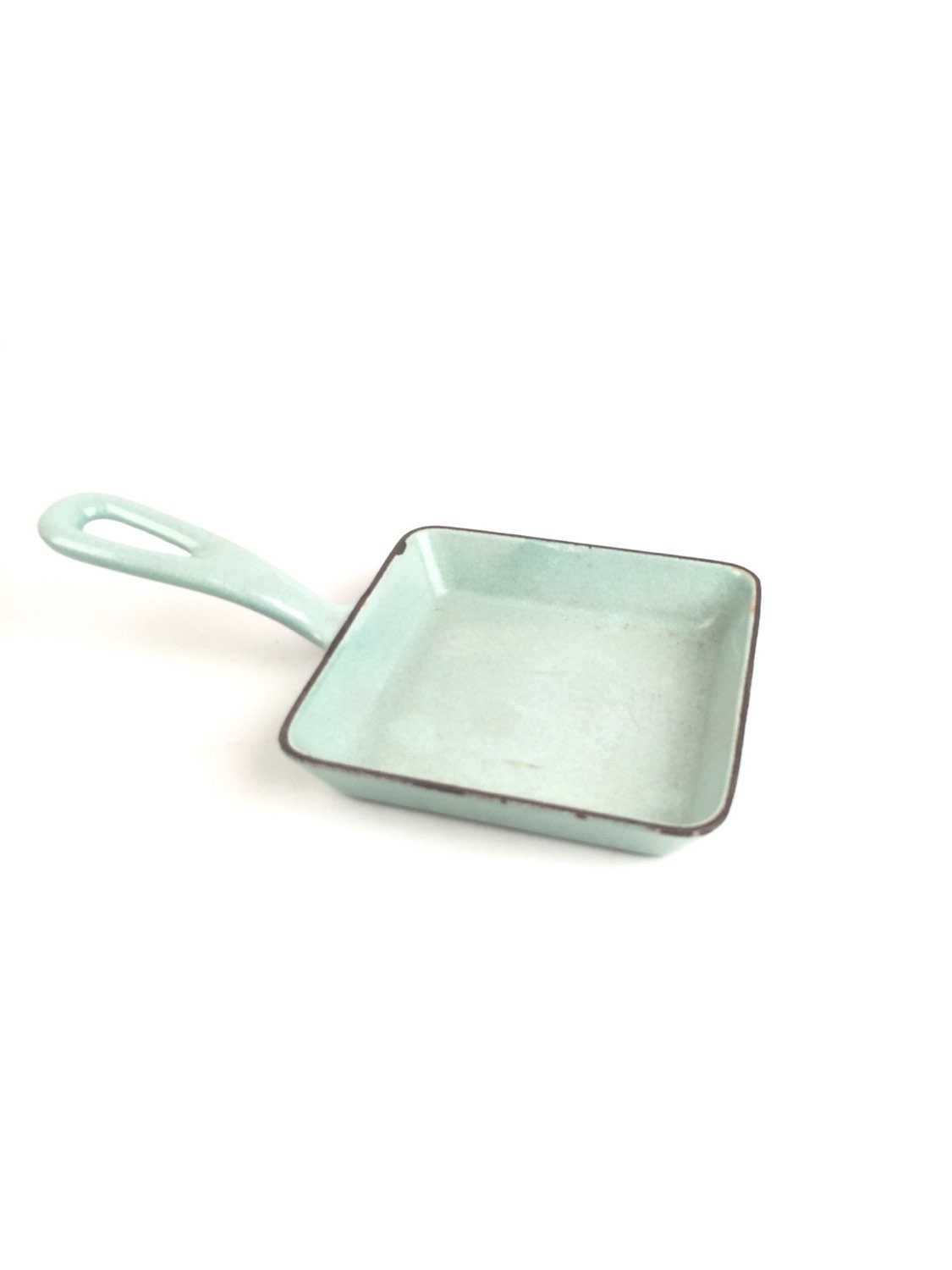 Enamel Cast Iron Egg Pan Turquoise
