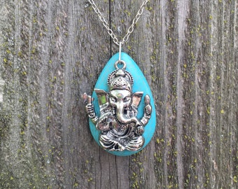 Turquoise ganesha necklace