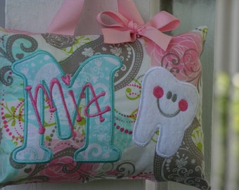 Girls Tooth Fairy Pillow - Personalized - Tooth Chart Option