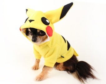 Dog Costume pikachu dog costume Halloween pokemon dog hoodie in yellow