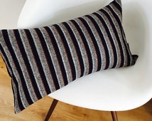 Textile, Serape, Black With Fine Eye Center, Vintage, 180