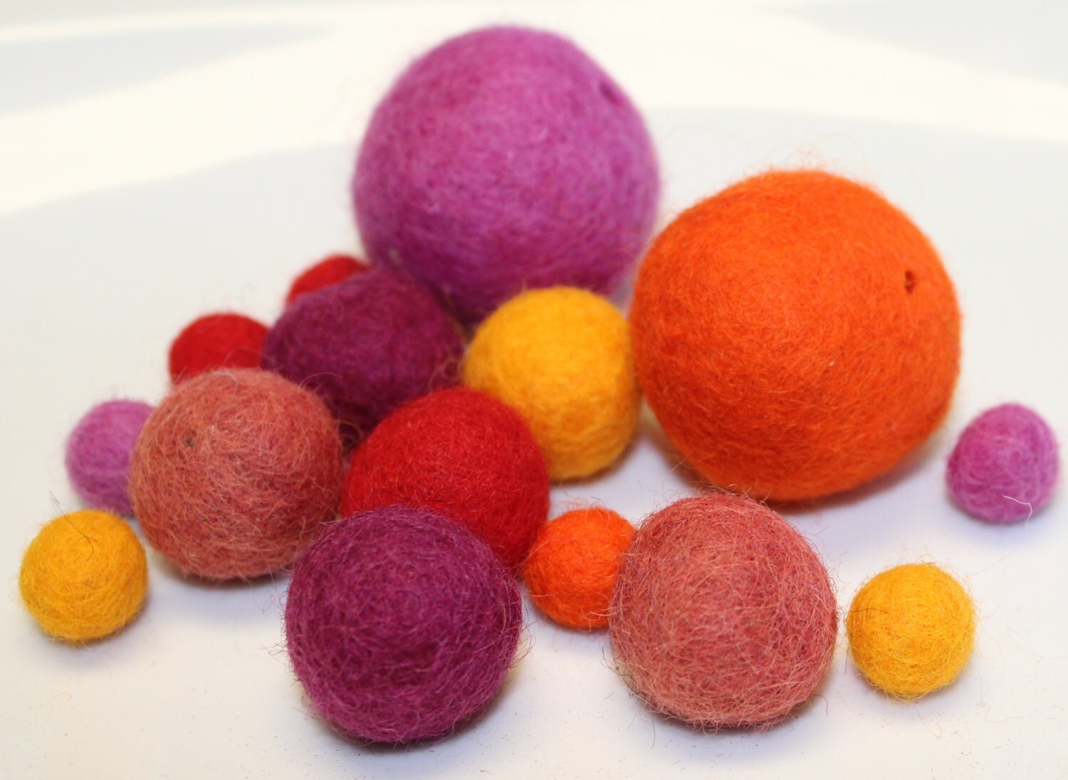 Assorted Wool Felt Balls 100 Nepal Wool Balls Exclusive for