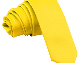 Men's Solid Yellow 2.5" Necktie, for Formal Occasions