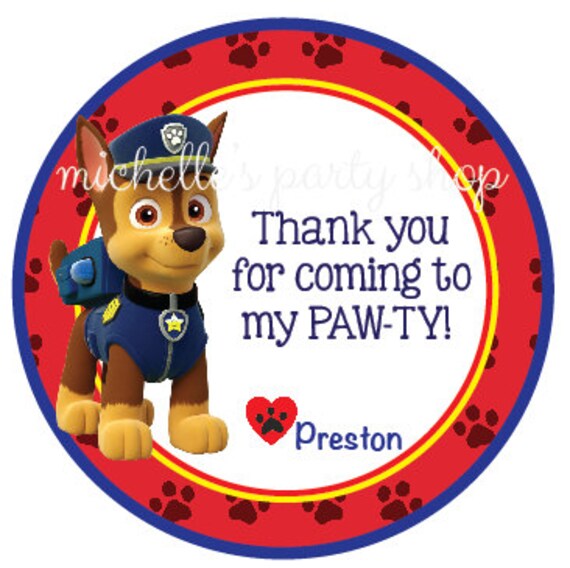 PRINTABLE Paw Patrol Favor Tags by mlf465 on Etsy