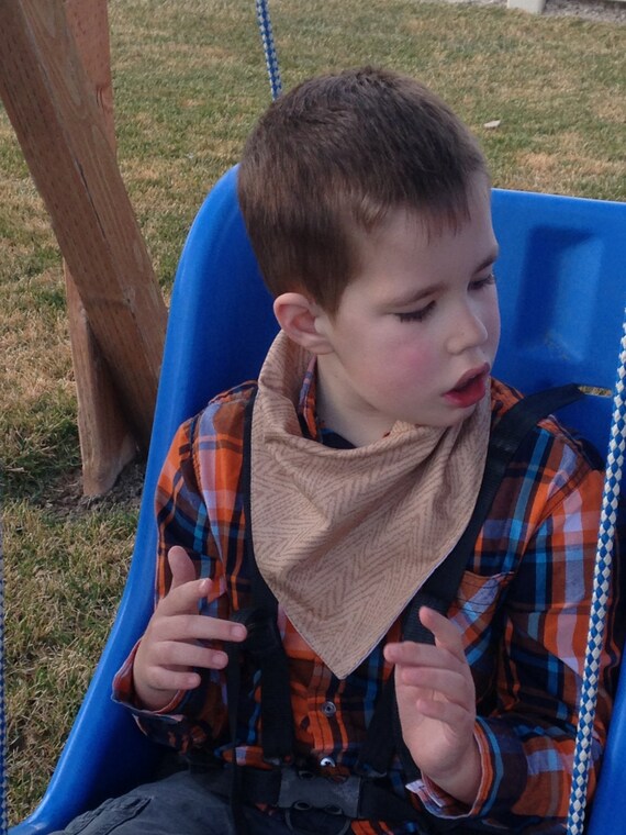 Older Kids Adult Bandana Drool Bib...tan