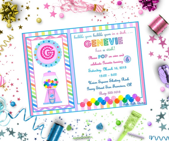 GUMBALL PARTY INVITATION ~ Personalized Printable Download Il_570xn