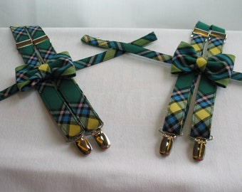 Twins Matching Suspenders and Bow Tie Set, One Year Old Twins Bow Tie and Suspenders, Father Son Suspenders and Bow Tie Set