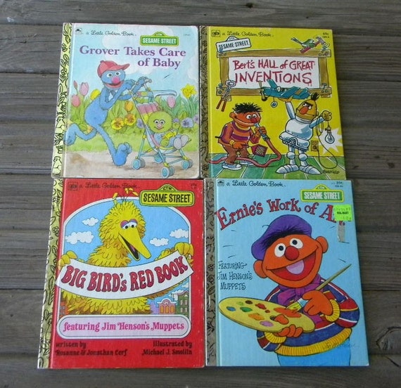 Little Golden Books Lot Of 4 Sesame Street Books 1970s And