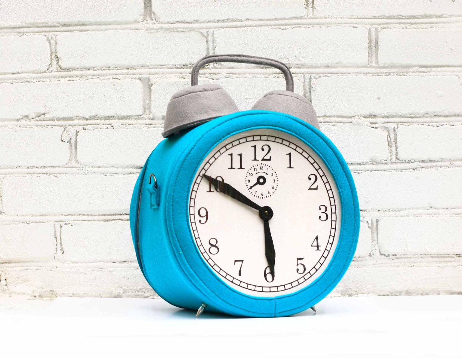 Alarm Clock Felt Bag Red Felt Clock Purse by krukrustudio on Etsy