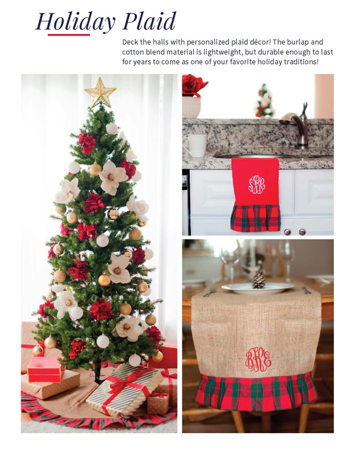 Burlap And Plaid Tree Skirt 