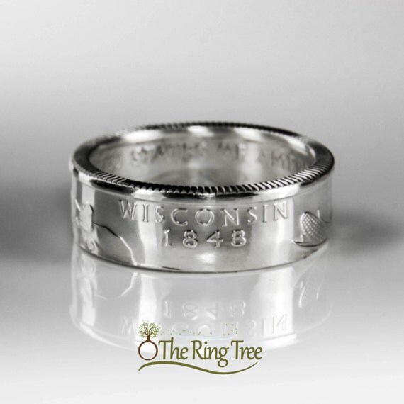 Wisconsin Quarter Coin Ring SILVER .900