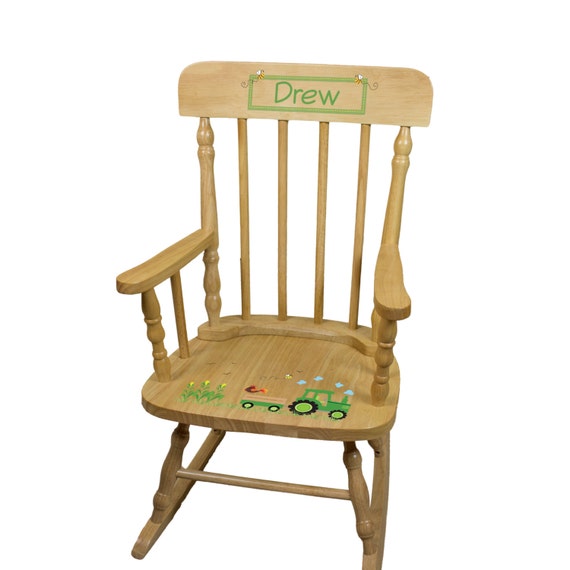 Personalized Tractor Rocking Chair Boys Farm John Deere