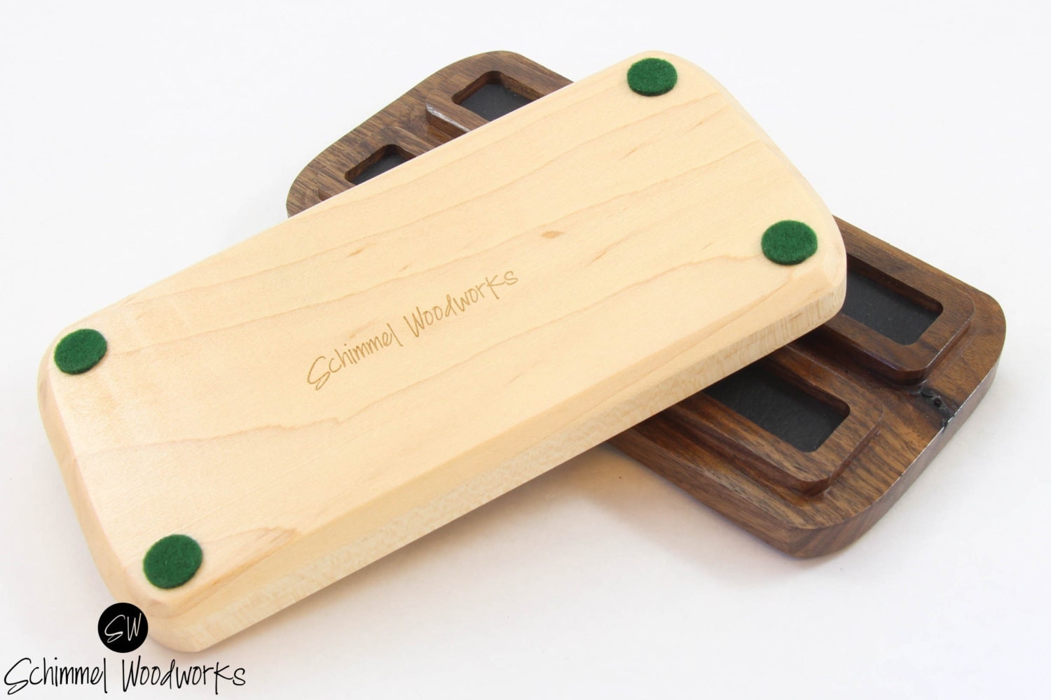 Maple Pen tray / Walnut Pen tray . Wood Pen display. pen for