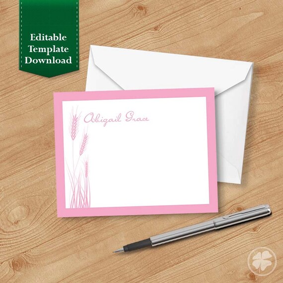 Thank you Card Template for First Communion Personalized Thank you Card, Wheat Thank you Cards Il_570xn