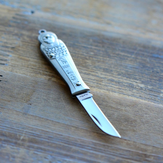 1 Egyptian Pocket Knife Pendant Folding Sharp Steel Blade