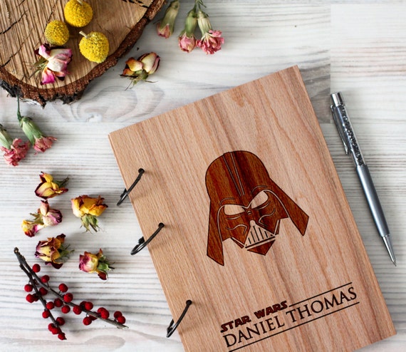 Stars Wars Wooden notebook - Darth Vader notebook - Custom Notebook - Personalized Engraved