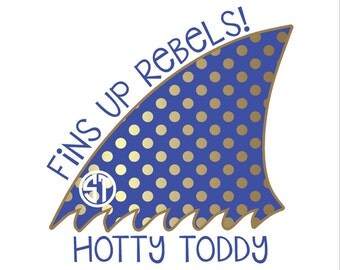 Fins Up Rebels Hotty Toddy Ole Miss Applique Embroidery Design READY TO SEW